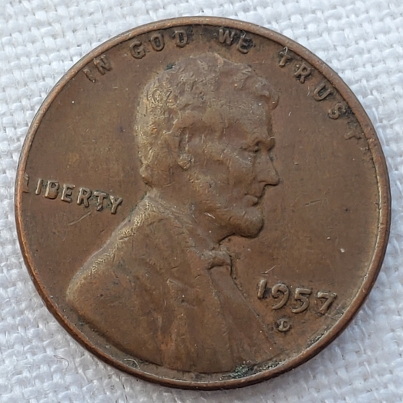1957 D Wheat Penny - Picture 1 of 8